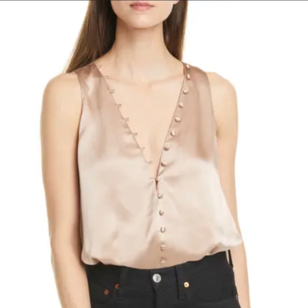 NWT Cami NYC Lorna Silk Satin Bodysuit